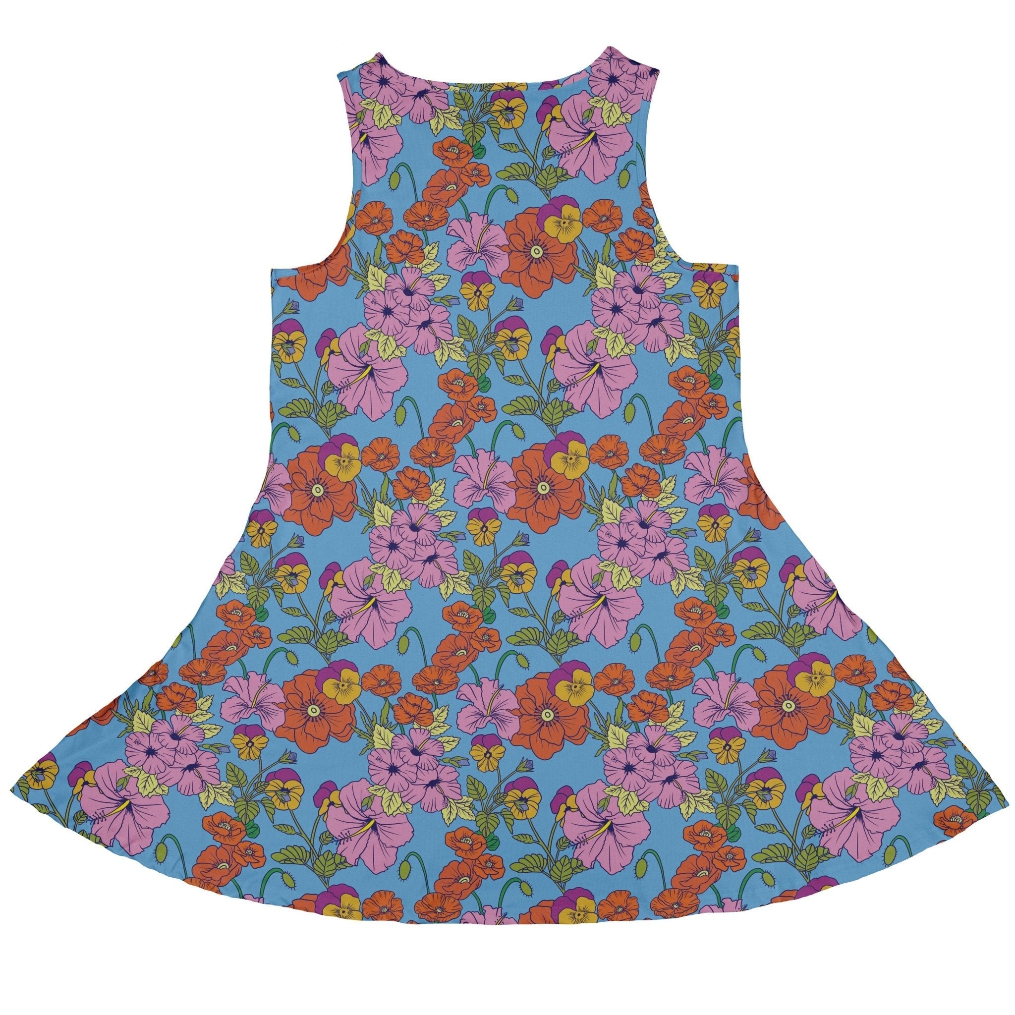 California Flowers Dress Geek Nerd botany print Design by Julie Kitzes lx - C