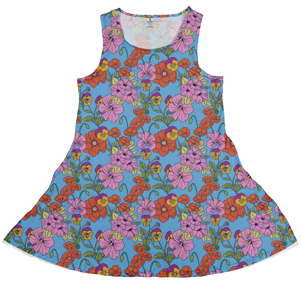 California Flowers Dress Geek Nerd botany print Design by Julie Kitzes lx - C