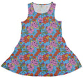 California Flowers Dress Geek Nerd botany print Design by Julie Kitzes lx - C