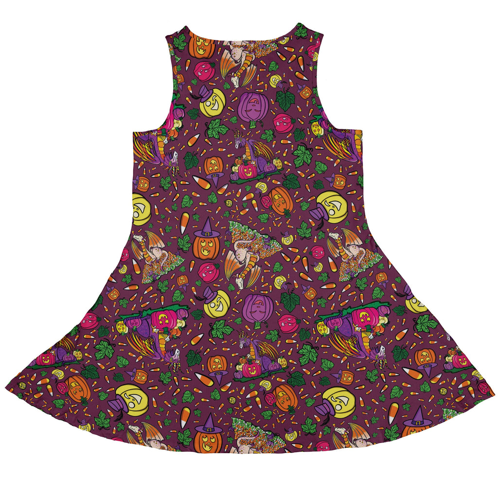 Candy Corn Dragon Sleeveless Dress