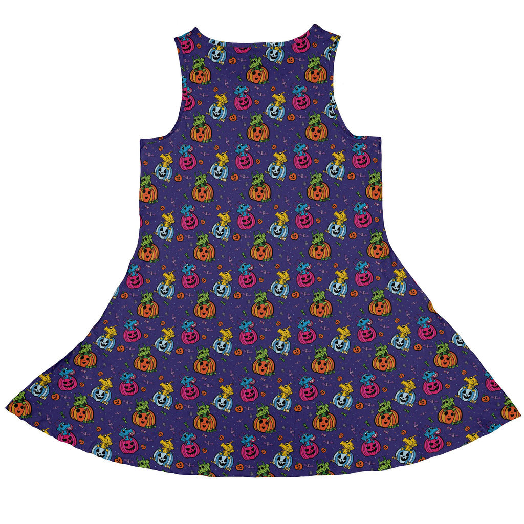 Candy Pumpkin Dragons Sleeveless Dress