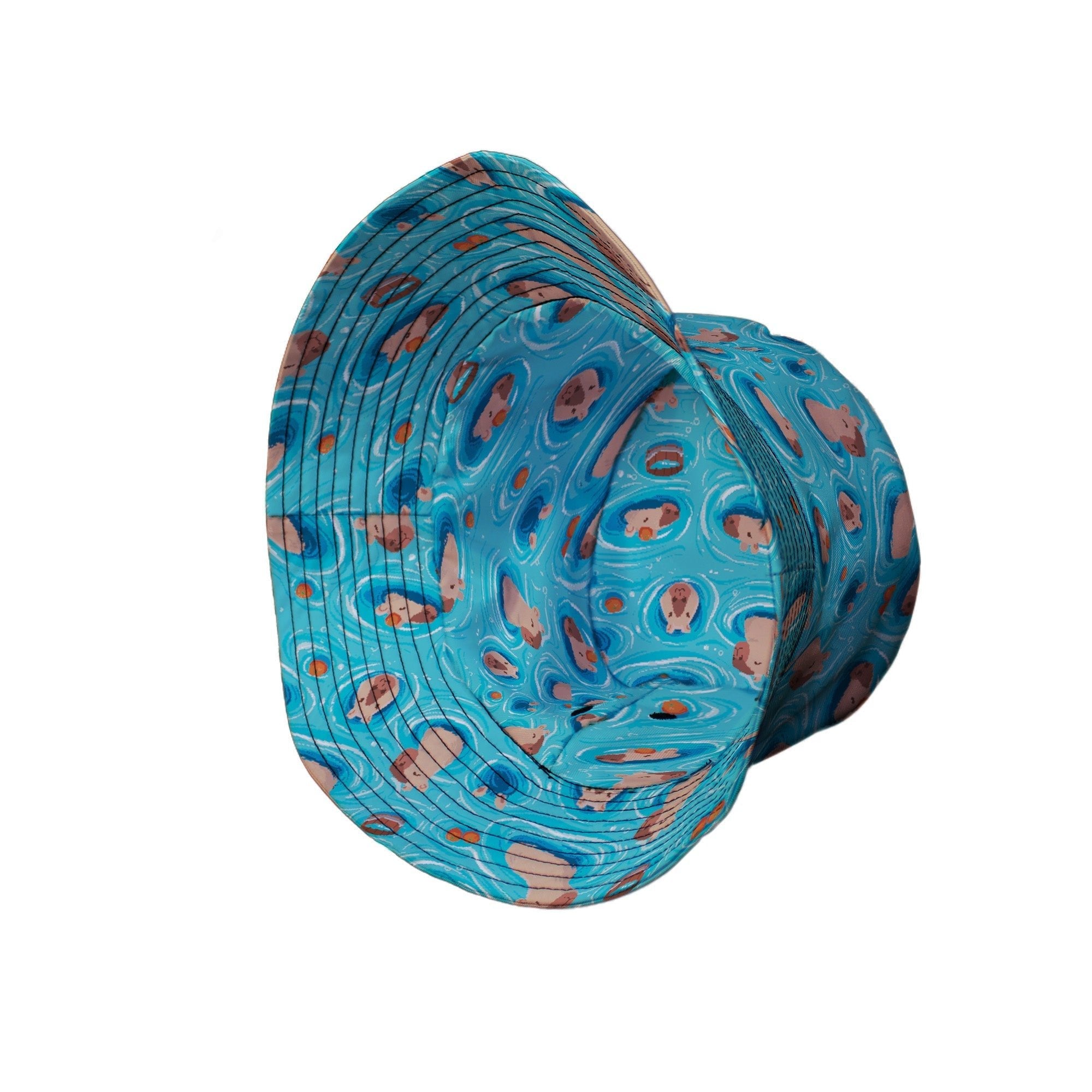 Capybara Springs Bucket Hat Geek Nerd 0925 Animal Patterns Design by Claire Murphy