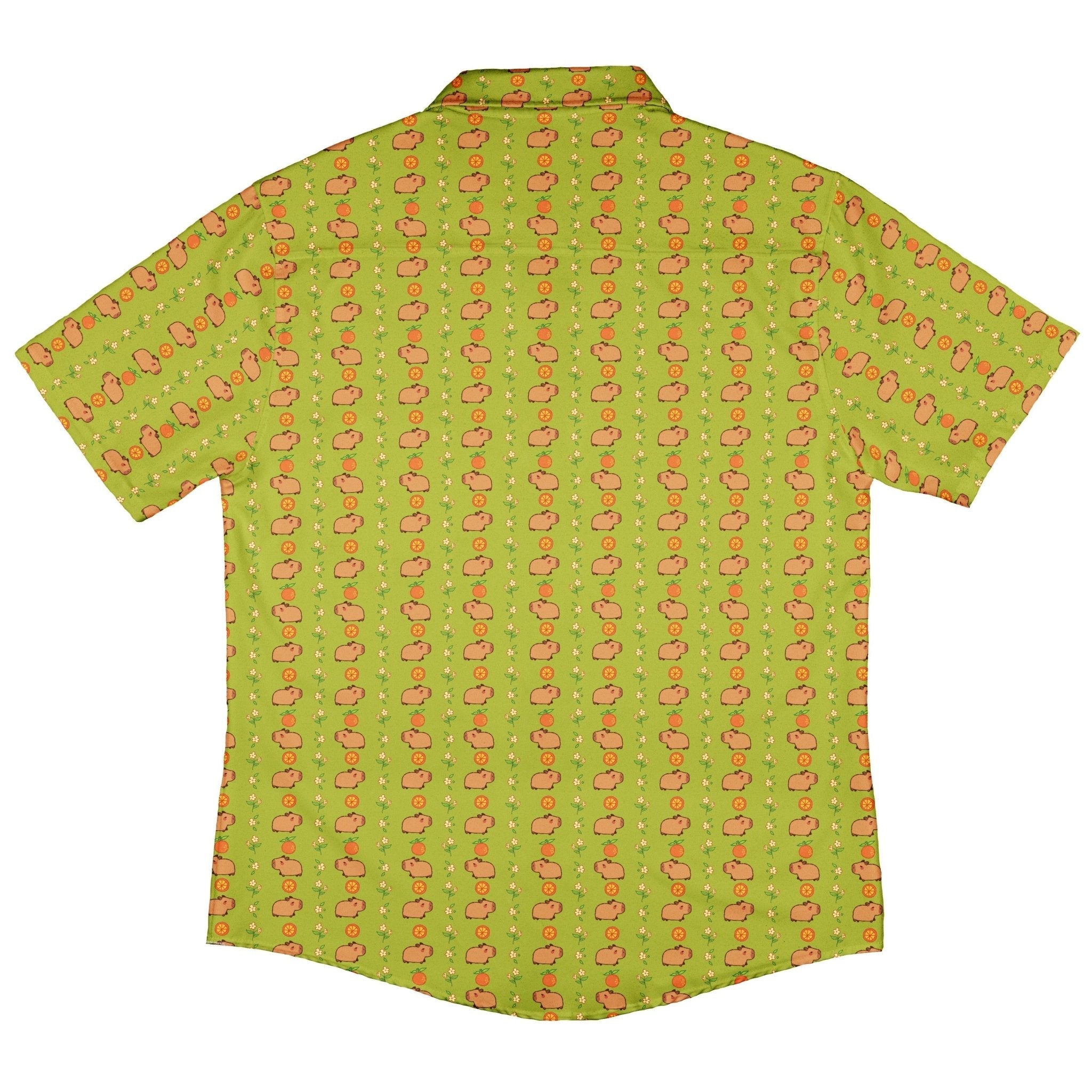 Capybaras Button Up Shirt Geek Nerd adult sizing animal patterns Design by Ardi Tong