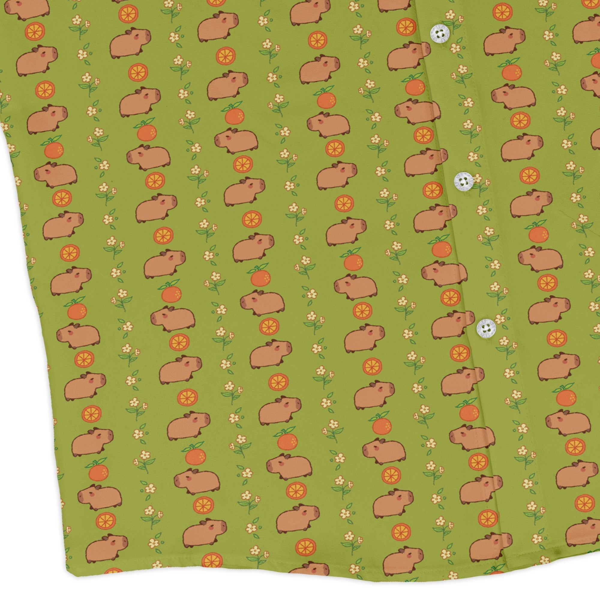 Capybaras Long Sleeve Button Up Shirt Geek Nerd adult sizing animal patterns Design by Ardi Tong
