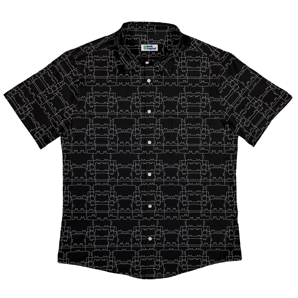 Cat Geometric Cubism Button Up Shirt Geek Nerd 0925 adult sizing All Adult Button Up Shirts