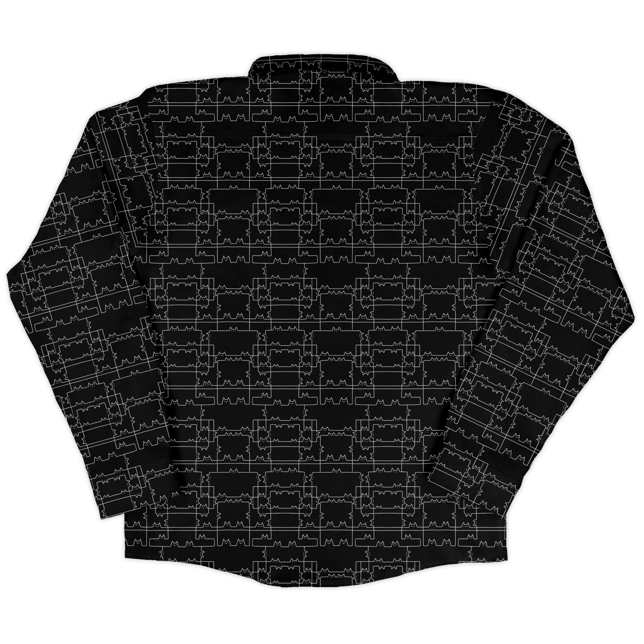 Cat Geometric Cubism Long Sleeve Button Up Shirt Geek Nerd 0925 adult sizing All Adult Button Up Shirts