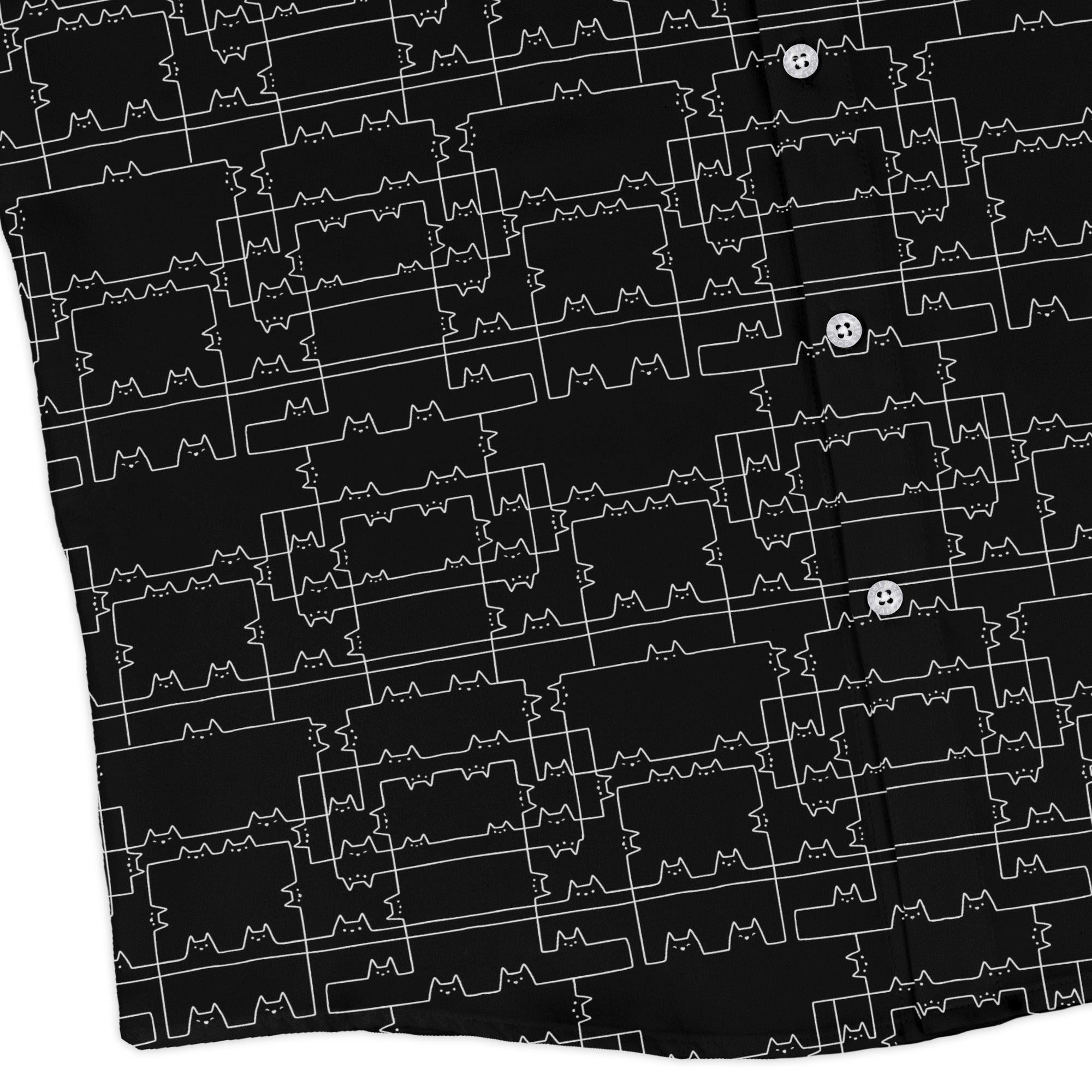 Cat Geometric Cubism Long Sleeve Button Up Shirt Geek Nerd 0925 adult sizing All Adult Button Up Shirts