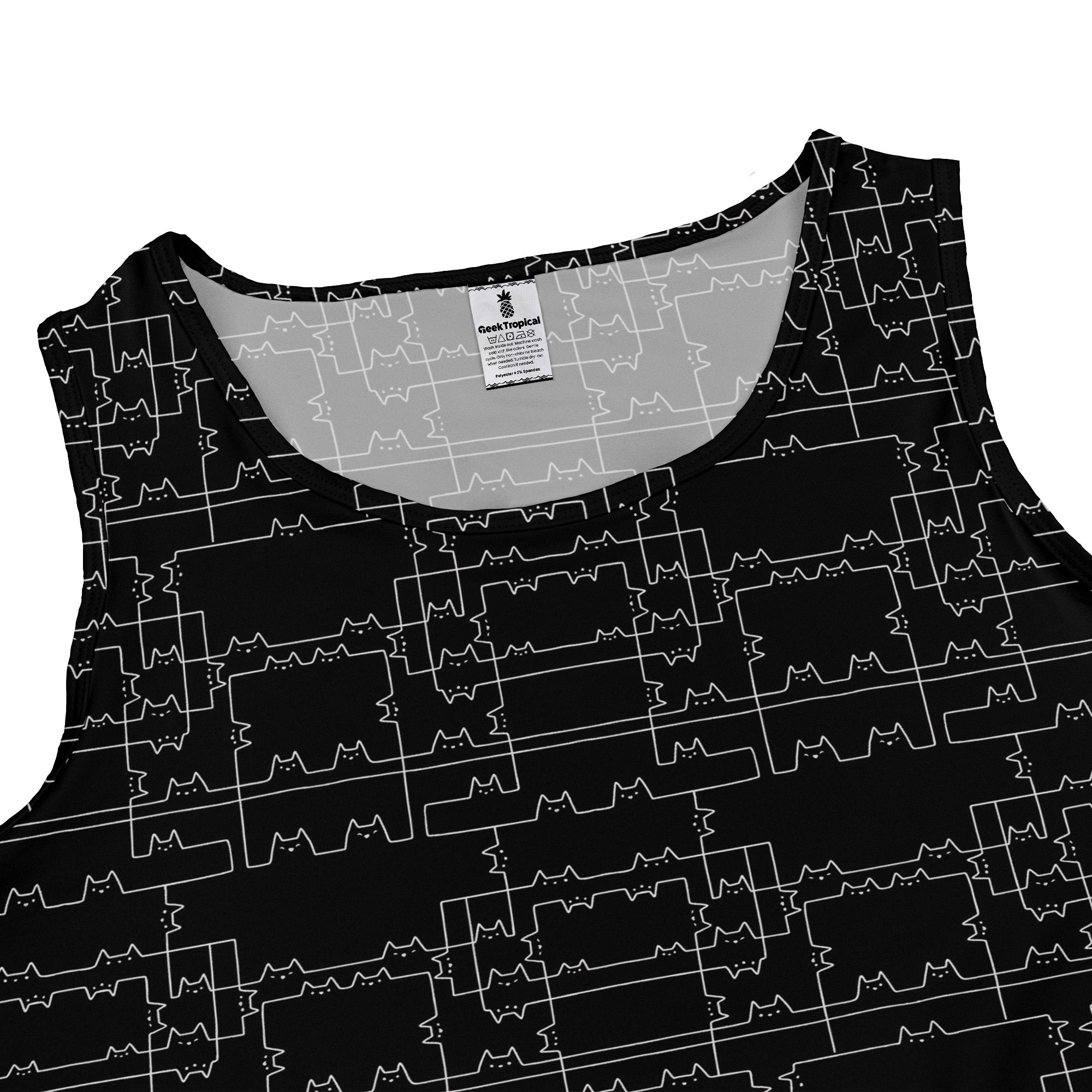 Cat Geometric Cubism Dress Geek Nerd 0925 Animal Patterns Design by Tobe Fonseca