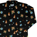Cat Meteor Shower Space Long Sleeve Button Up Shirt Geek Nerd adult sizing Animal Patterns Design by Tobe Fonseca