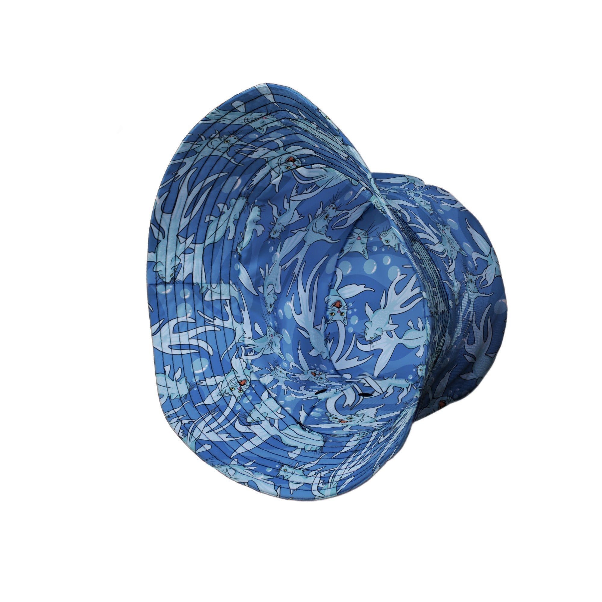 CatFish Bucket Hat Geek Nerd animal patterns Design by Julie Kitzes lx - B