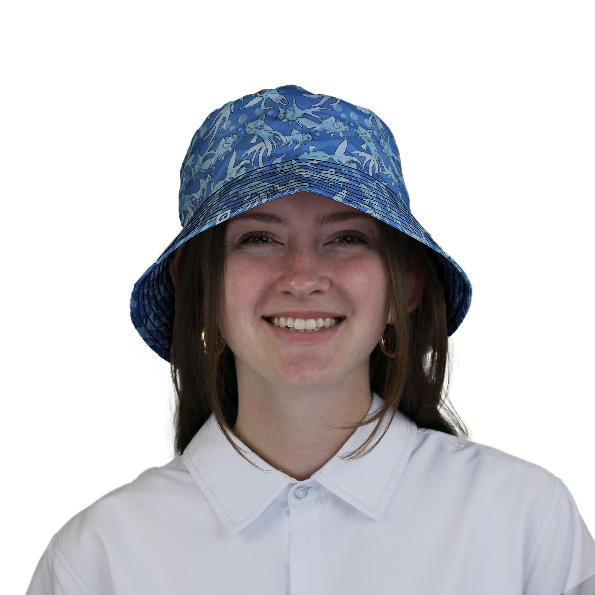 CatFish Bucket Hat Geek Nerd animal patterns Design by Julie Kitzes lx - B