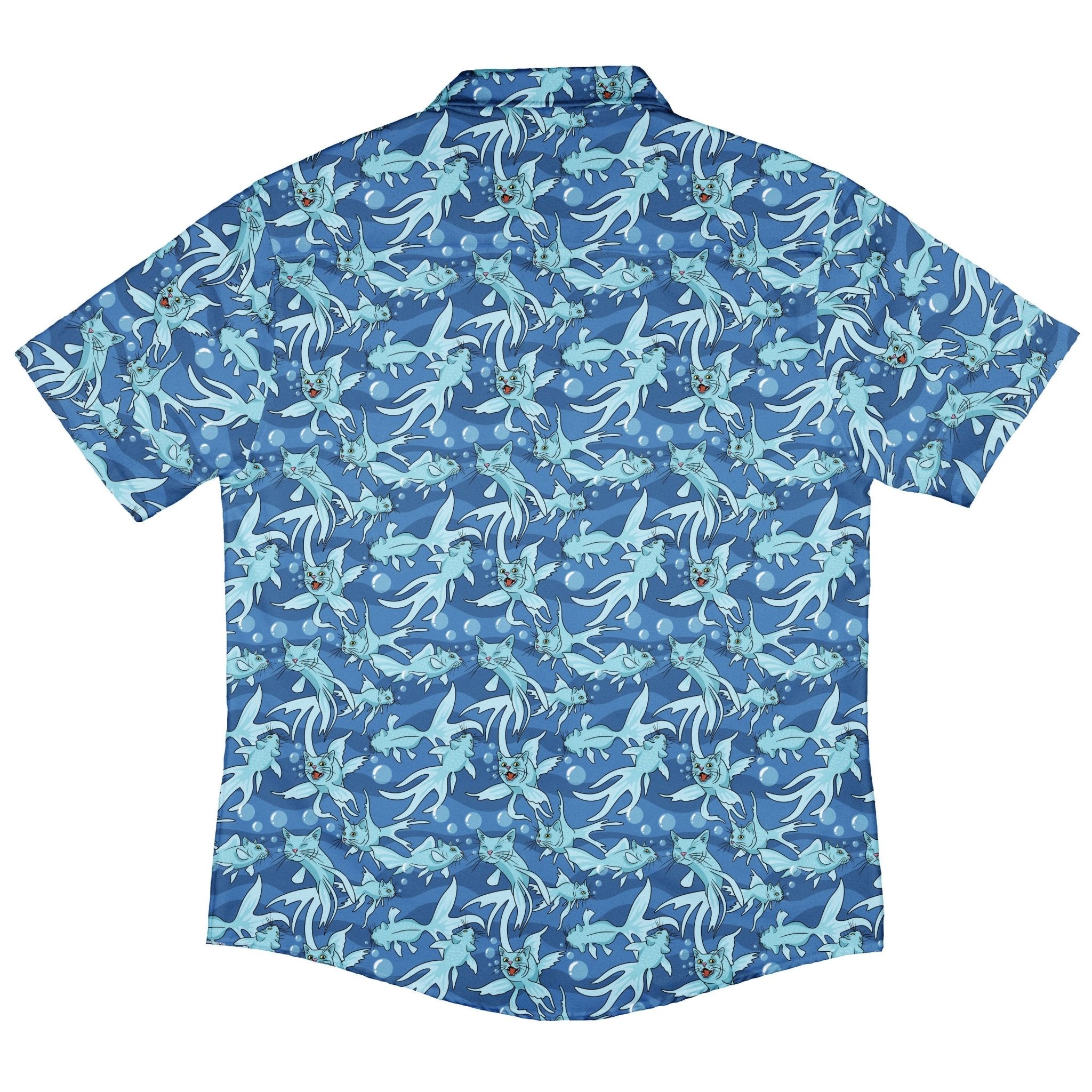 CatFish Button Up Shirt Geek Nerd adult sizing animal patterns Design by Julie Kitzes