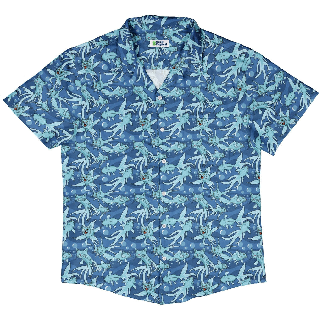 CatFish Button Up Shirt Geek Nerd adult sizing animal patterns Design by Julie Kitzes