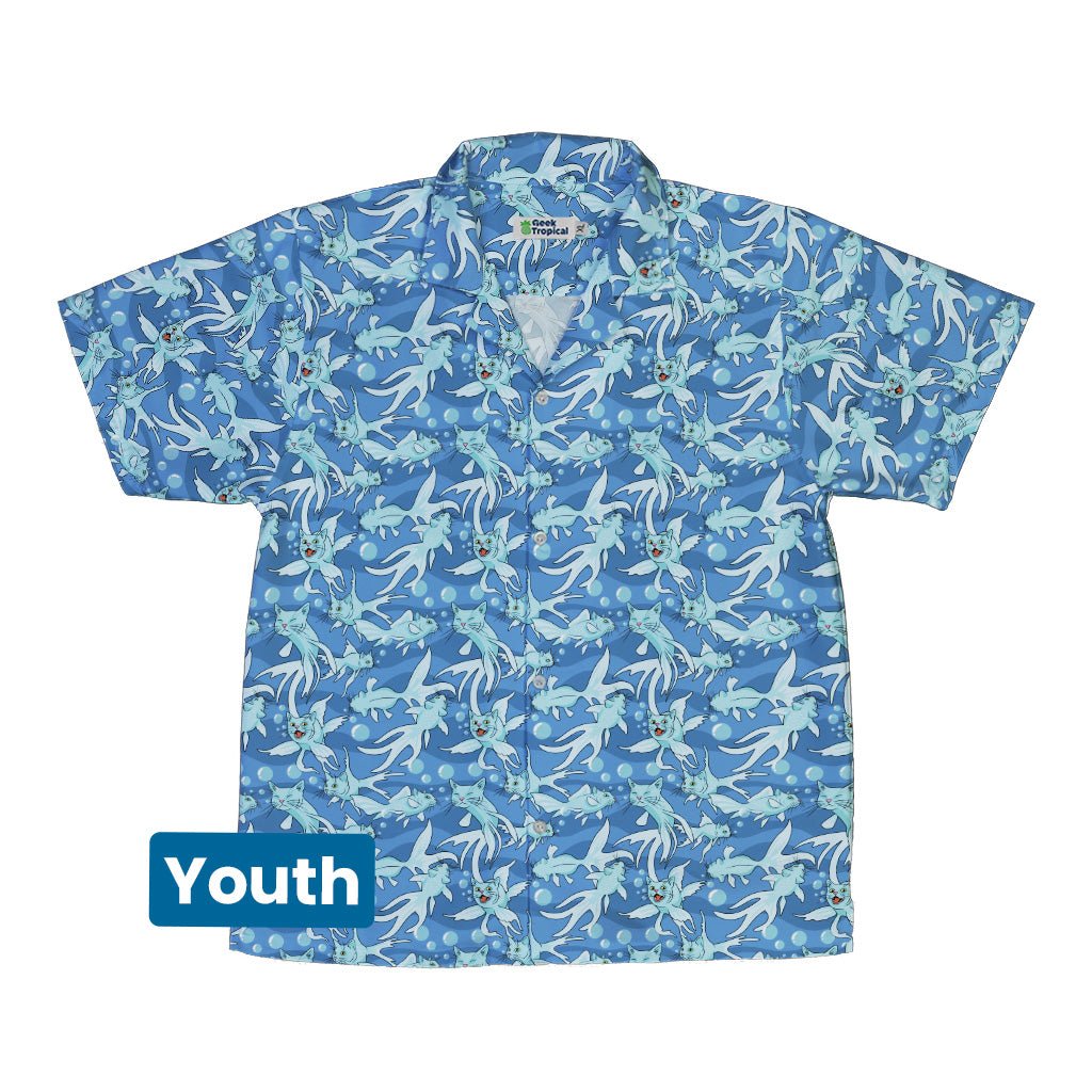 CatFish Youth Hawaiian Shirt Geek Nerd animal patterns Design by Julie Kitzes marine biology