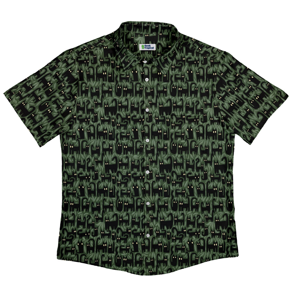 Cats in the Leaves Button Up Shirt Geek Nerd adult sizing Advertise to Meta All Adult Button Up Shirts