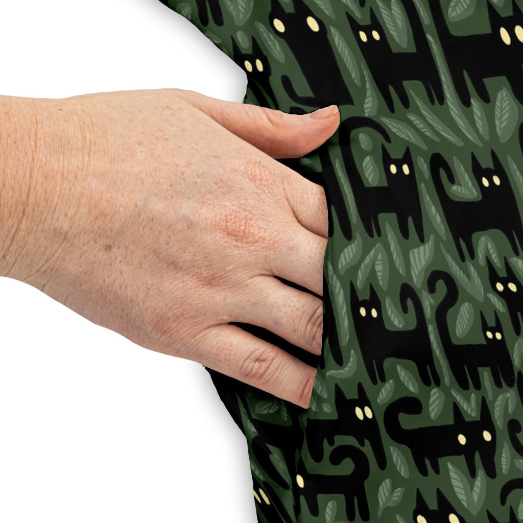 Cats in the Leaves Sleeveless Dress Geek Nerd Advertise to Meta Animal Patterns Botany Print