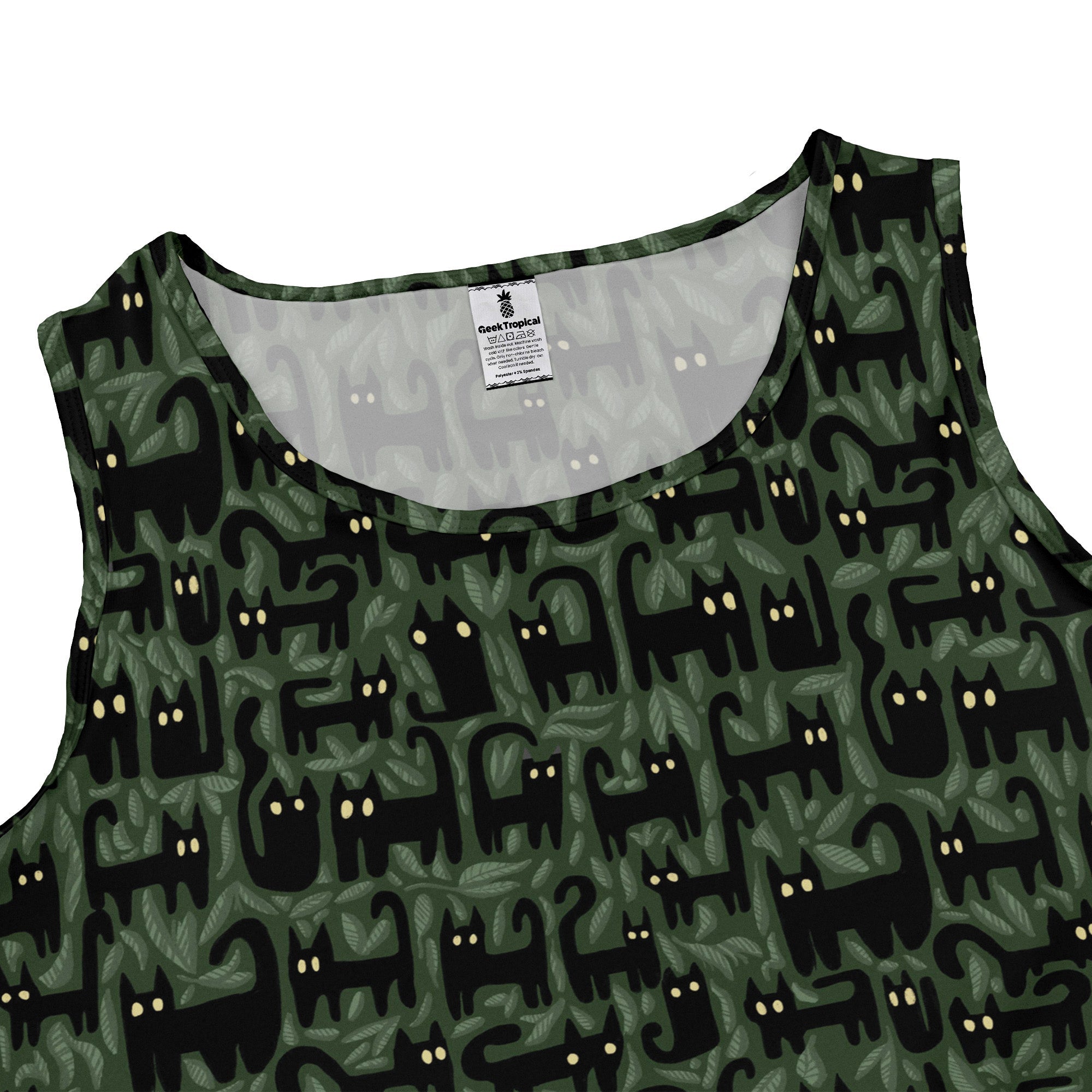 Cats in the Leaves Sleeveless Dress Geek Nerd Advertise to Meta Animal Patterns Botany Print