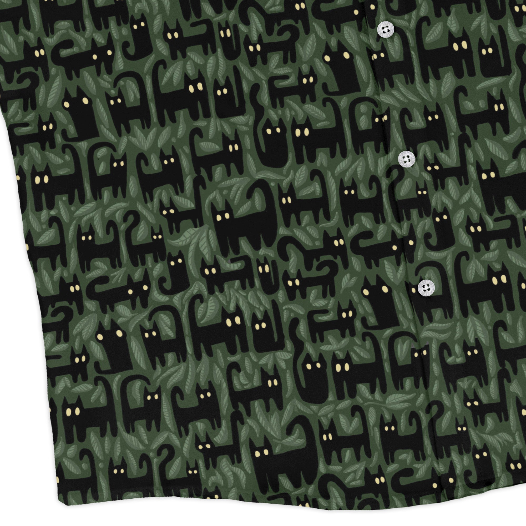 Cats in the Leaves Long Sleeve Button Up Shirt Geek Nerd adult sizing Advertise to Meta All Adult Button Up Shirts