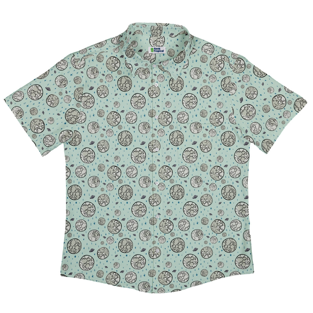 Cheesy Moon Button Up Shirt Geek Nerd adult sizing Design by Zirkus Design funny prints