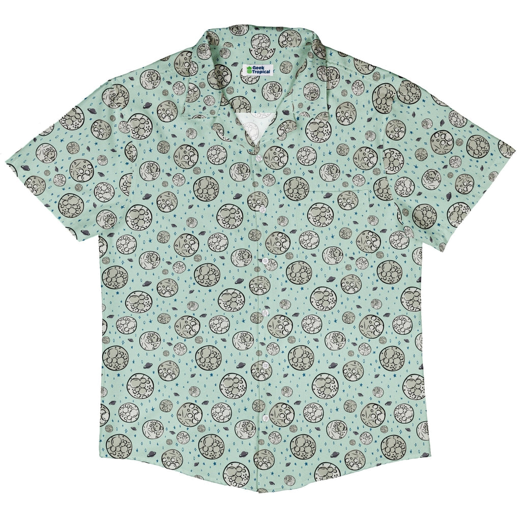Cheesy Moon Button Up Shirt Geek Nerd adult sizing Design by Zirkus Design funny prints
