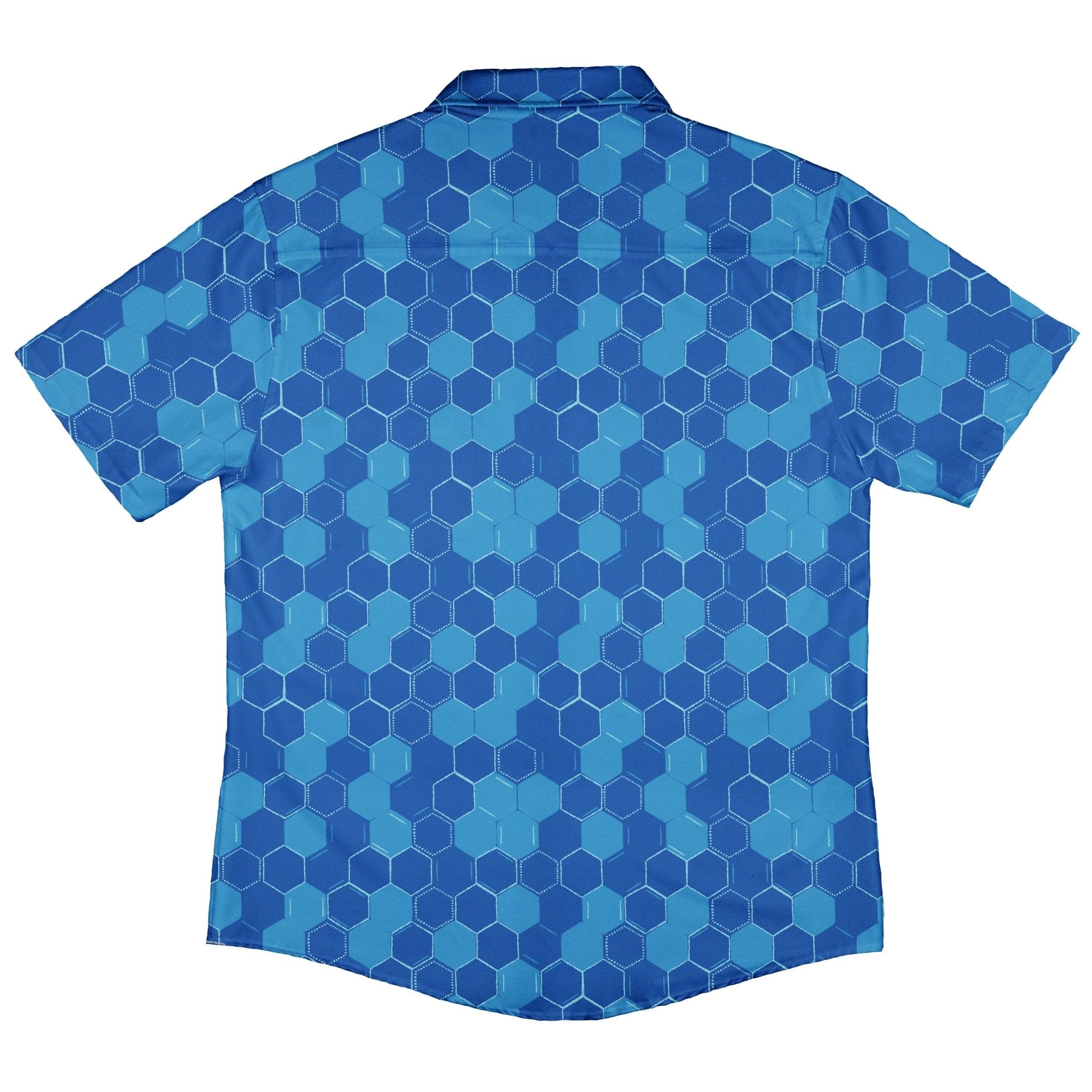 Chemistry Set Hexagon Button Up Shirt Geek Nerd adult sizing Design by Zirkus Design q225