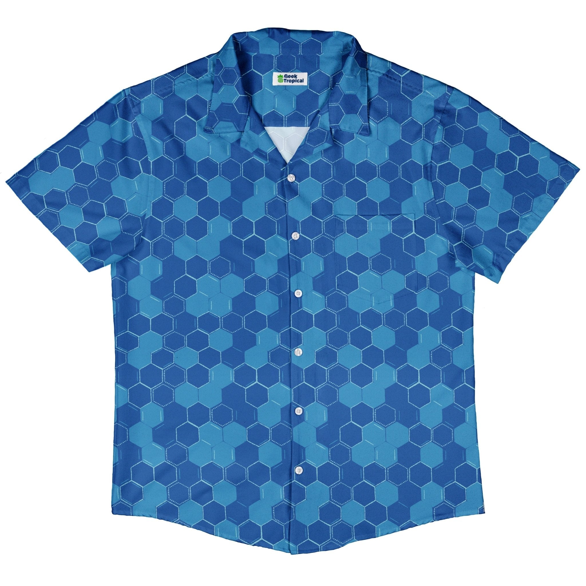Chemistry Set Hexagon Button Up Shirt Geek Nerd adult sizing Design by Zirkus Design q225