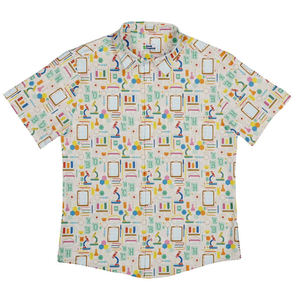 Chemistry Tool Set Button Up Shirt Geek Nerd adult sizing Design by Zirkus Design q225
