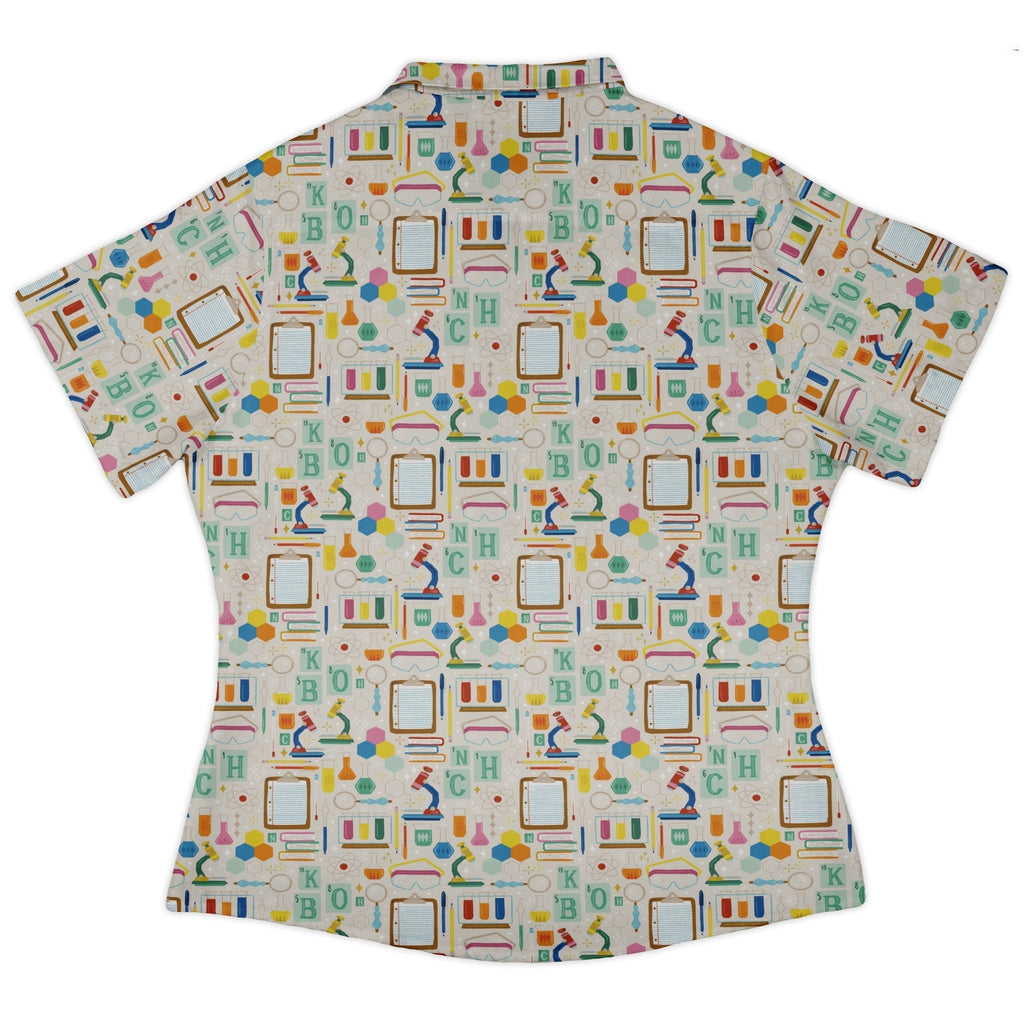 Chemistry Tool Set Curvy Button Up Shirt Geek Nerd Design by Zirkus Design q225 science print