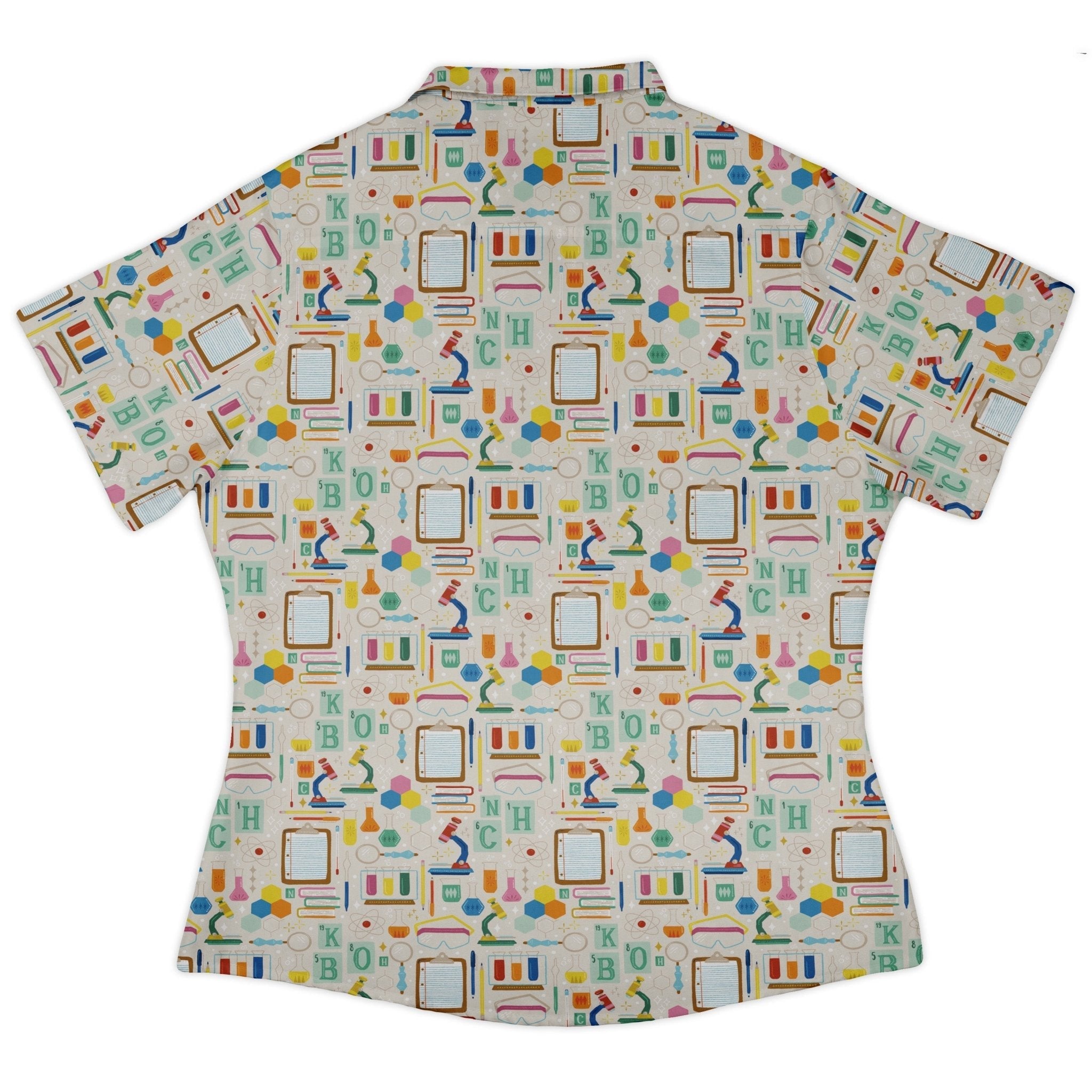 Chemistry Tool Set Curvy Button Up Shirt Geek Nerd Design by Zirkus Design q225 science print