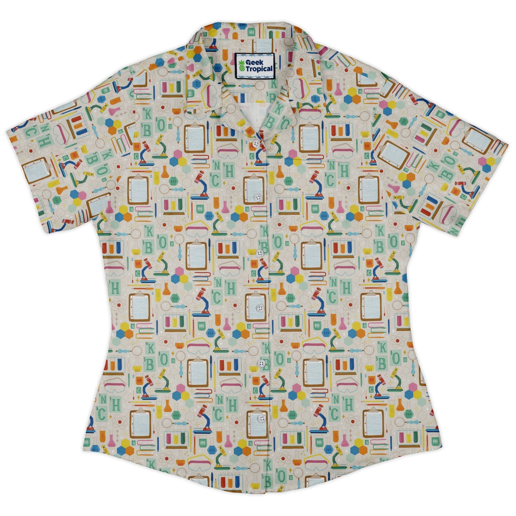 Chemistry Tool Set Curvy Button Up Shirt Geek Nerd Design by Zirkus Design q225 science print