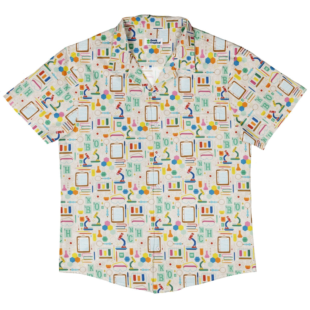 Chemistry Tool Set Button Up Shirt Geek Nerd adult sizing Design by Zirkus Design q225