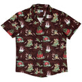 Christmas Time with Dragons Button Up Shirt Geek Nerd adult sizing Christmas Print Design by Amy Brown