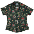 Christmas Time with Fantasy Creatures Curvy Button Up Shirt Geek Nerd Christmas Print Design by Amy Brown Fantasy Prints