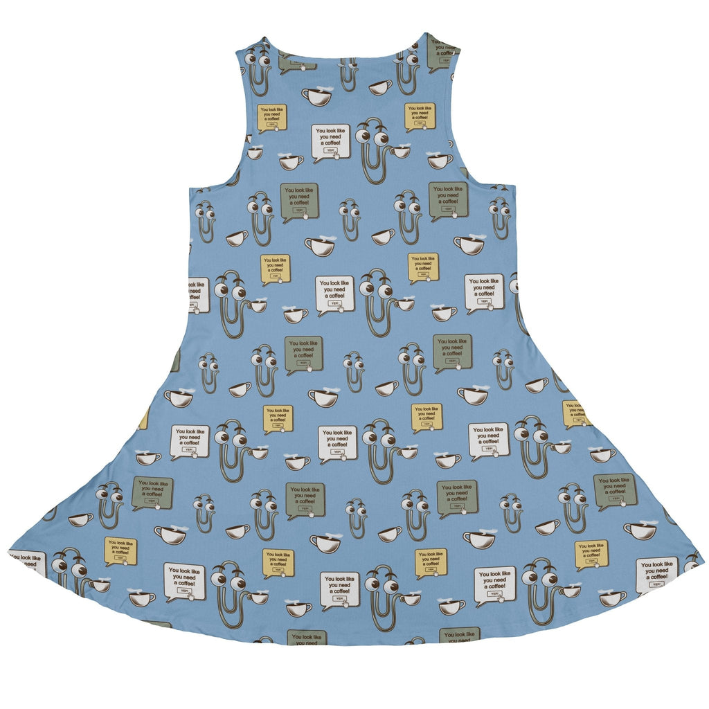 Clippy Coffee Dress Geek Nerd 0925 computer print Design by Tobe Fonseca