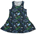 Computer Electronic Parts Dark Navy Dress Geek Nerd computer print lx - C Maximalist Patterns