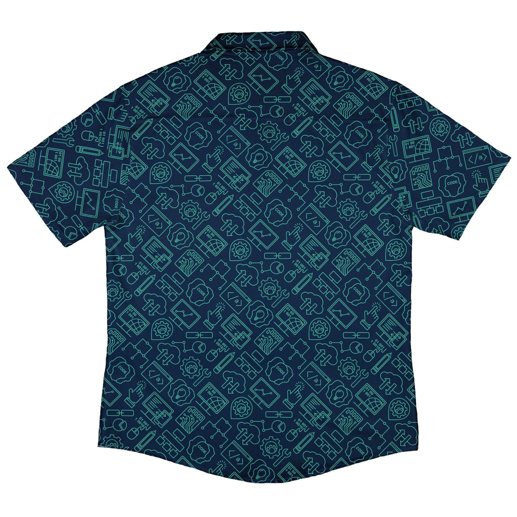 Computer Internet Technology Button Up Shirt - adult sizing - computer print -