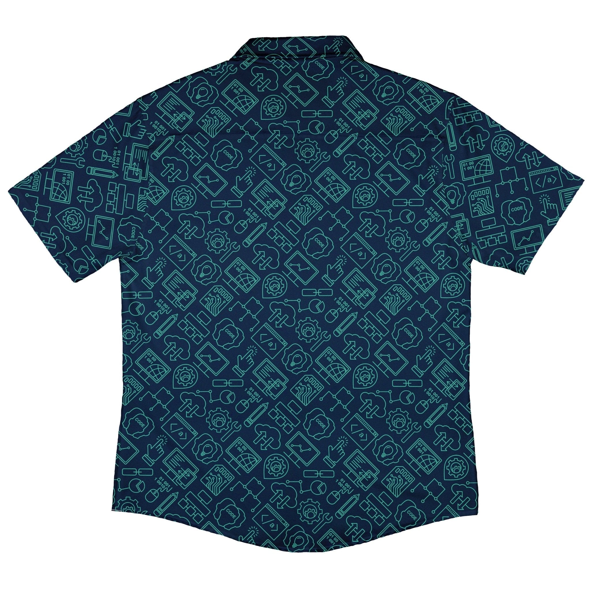 Computer Internet Technology Button Up Shirt - adult sizing - computer print -