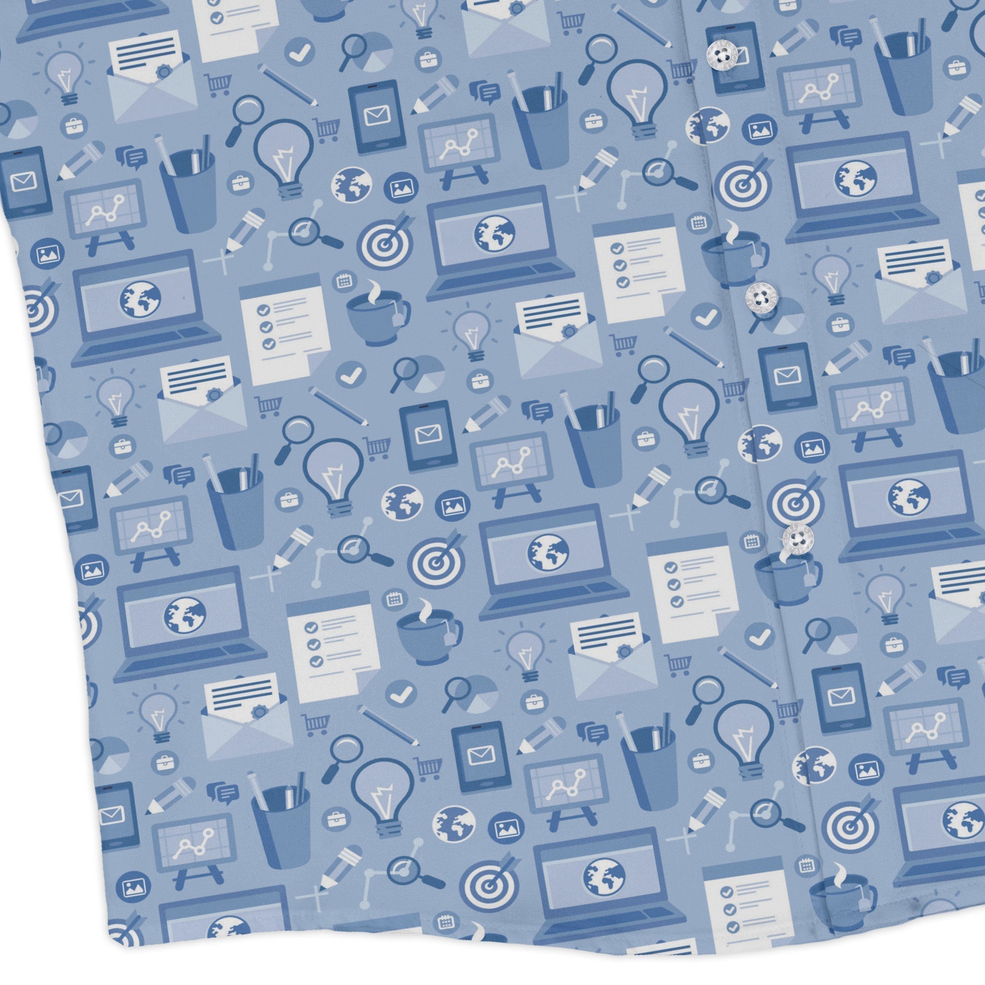 Computer Programmer Life Silver Blue Long Sleeve Button Up Shirt Geek Nerd adult sizing computer print FLOW DESC WRITING