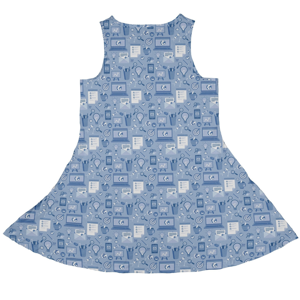 Computer Programmer Life Silver Blue Dress Geek Nerd computer print lx - C