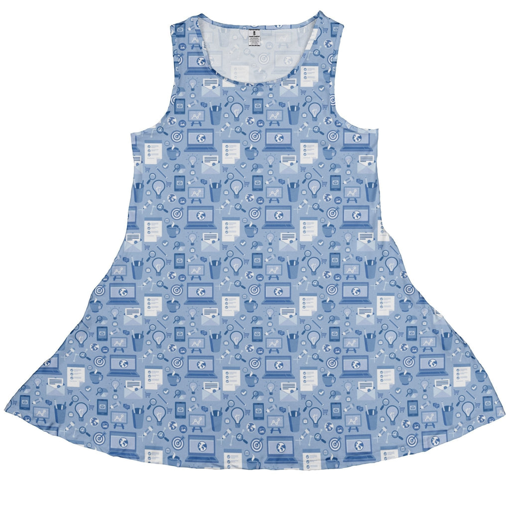 Computer Programmer Life Silver Blue Dress Geek Nerd computer print lx - C