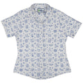 Computer Software Engineer White Curvy Button Up Shirt Geek Nerd computer print Simple Patterns women
