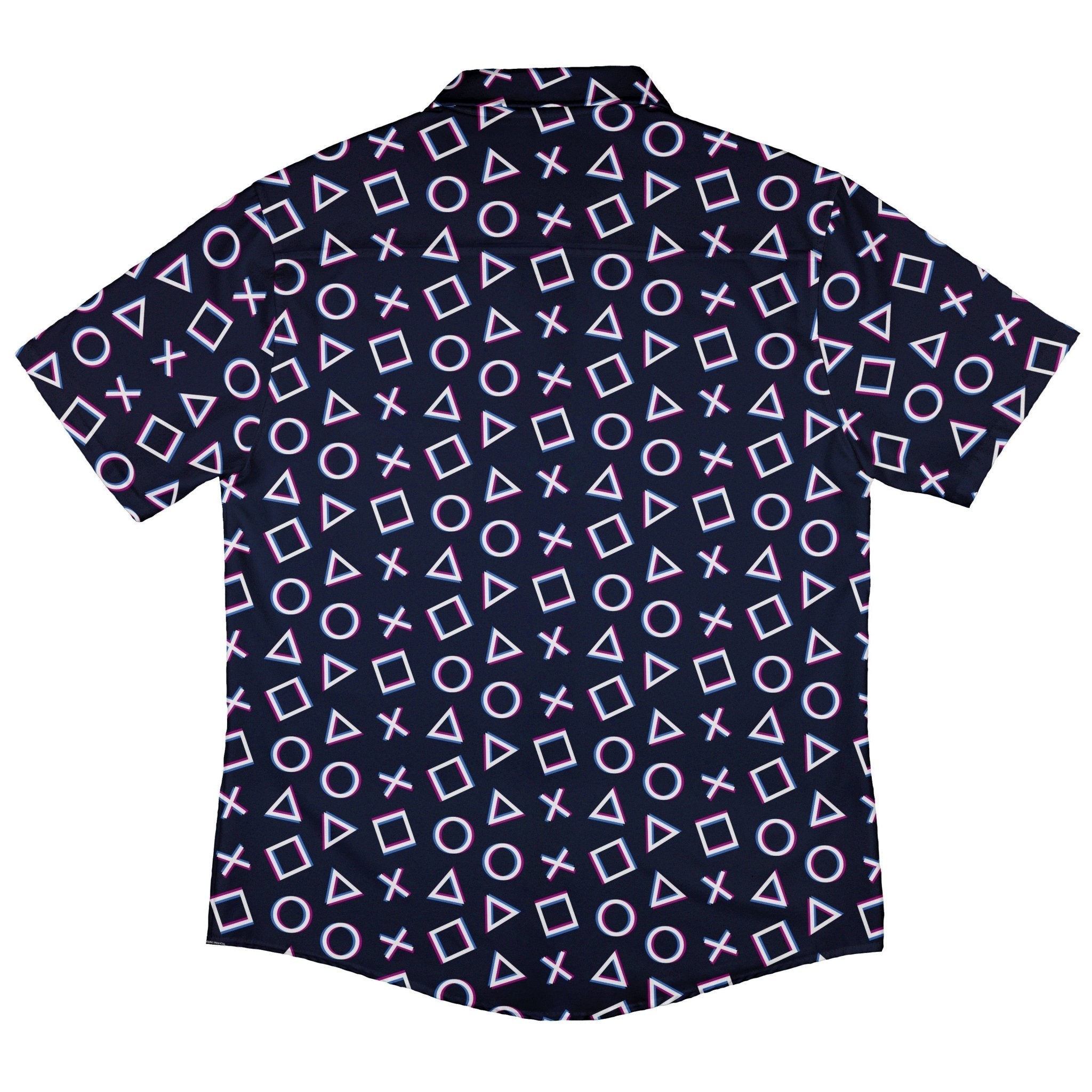 Controller Gamepad Buttons Gray Video Game Button Up Shirt - adult sizing - Simple Patterns - video game arcade print