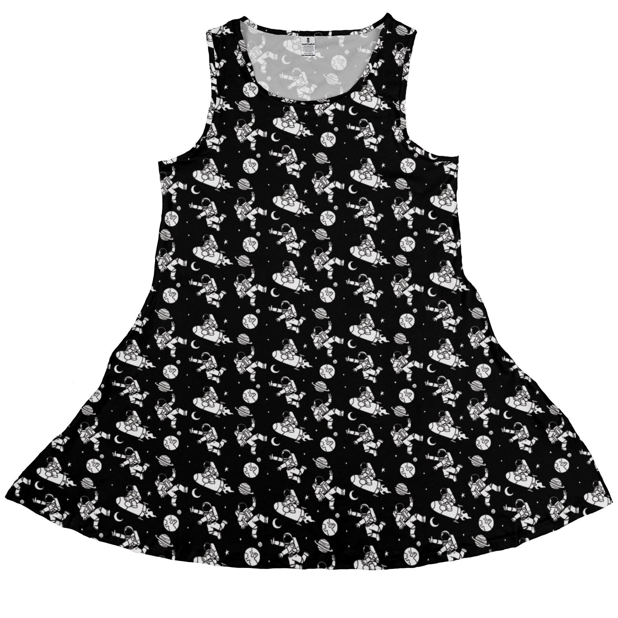 Cosmic Explorers Space Dress Geek Nerd Design by Tobe Fonseca lx - C outer space & astronaut print