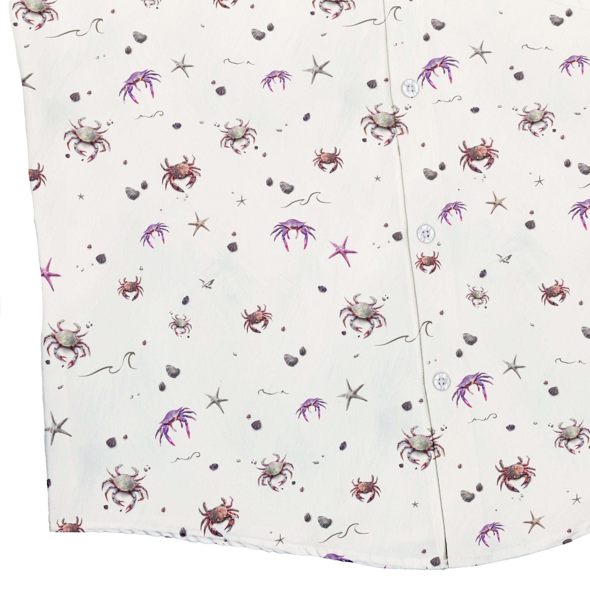 Crab Spread Button Up Shirt Geek Nerd adult sizing Design by Vlad Mel Marine biology