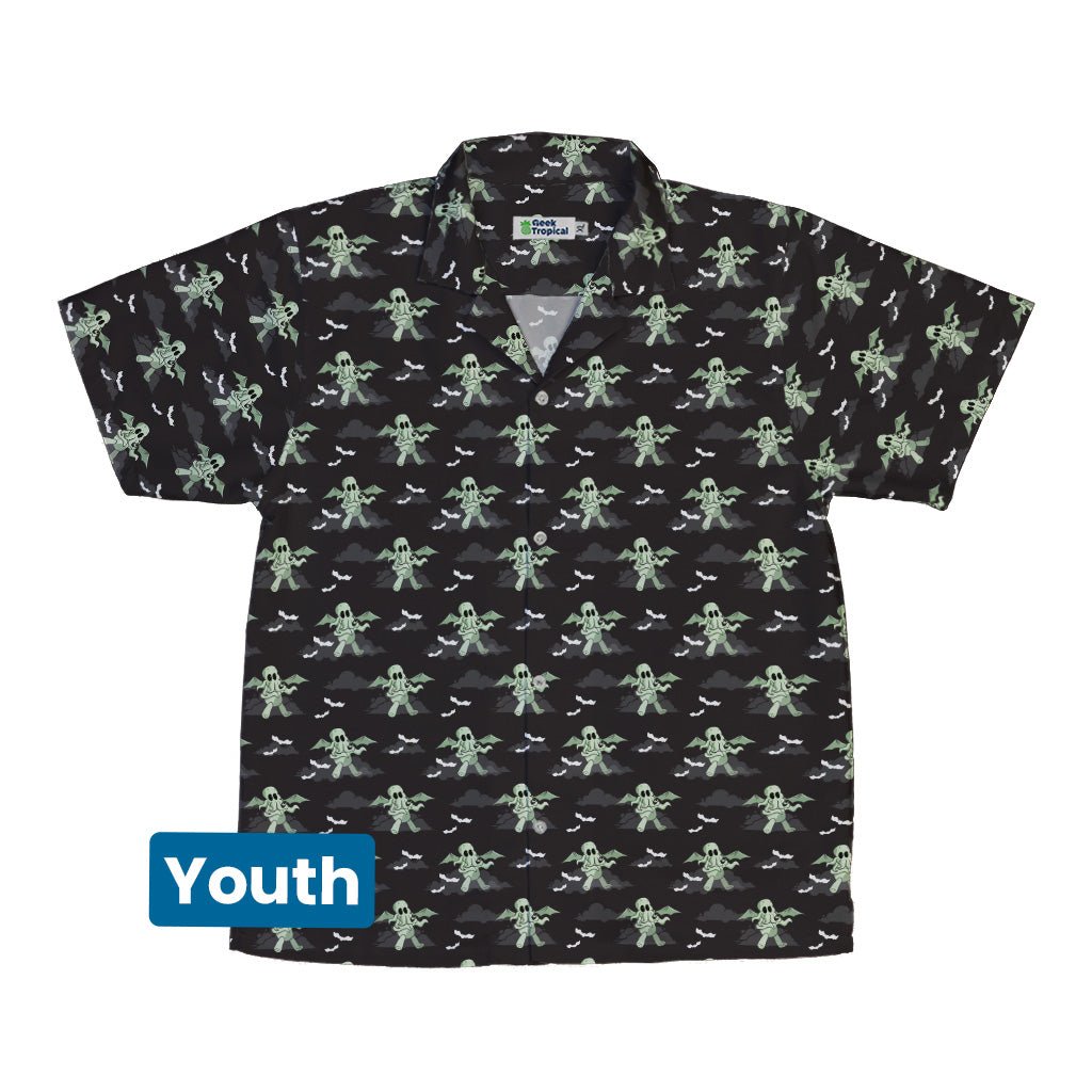 Cthlhu fog Youth Hawaiian Shirt Geek Nerd Fantasy Prints halloween q4