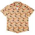 Cute Mushroom Fungi and Slime Orange Pink Video Game Button Up Shirt - adult sizing - Botany Print - video game arcade print