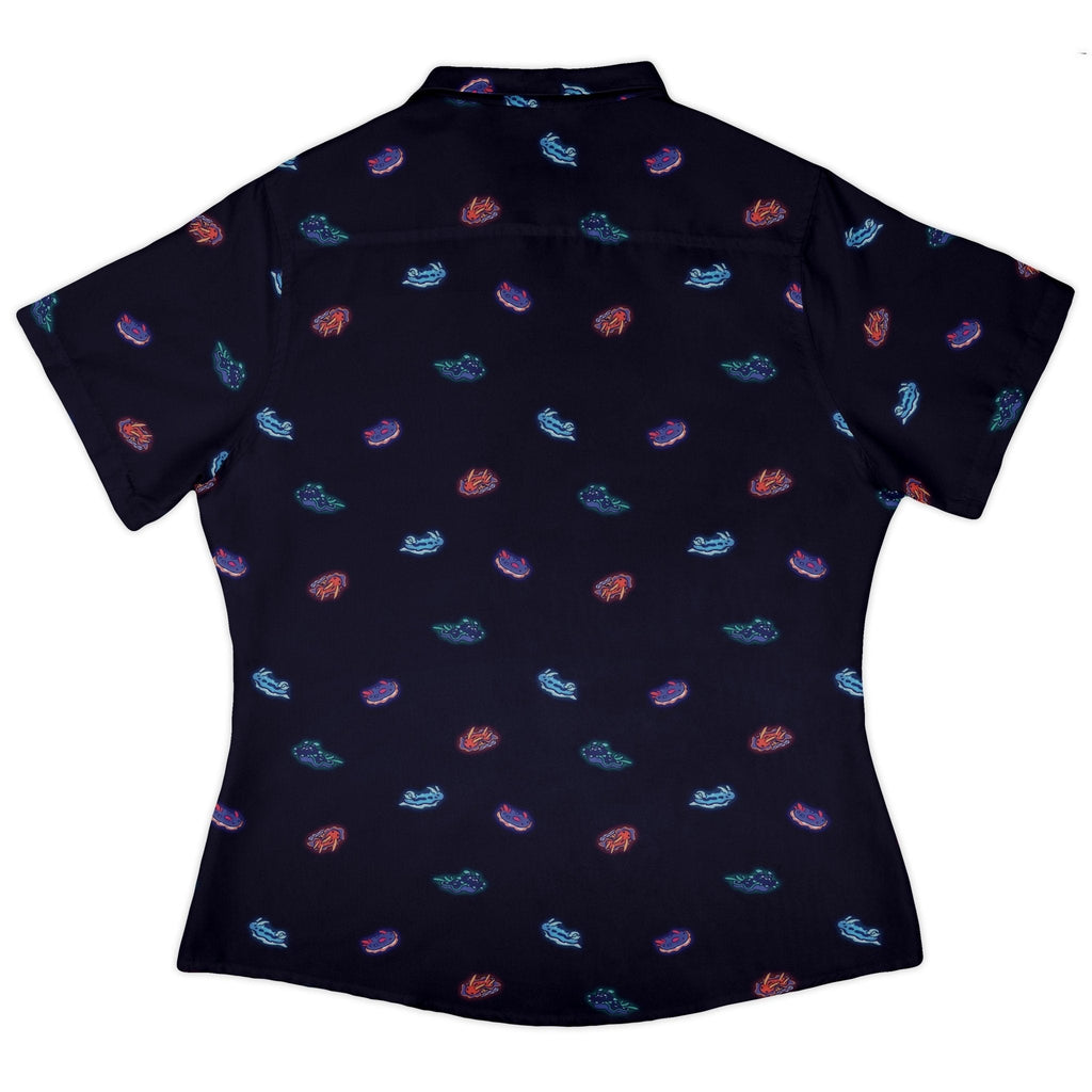 Cute Sea Slugs Curvy Button Up Shirt Geek Nerd anime Design by Ardi Tong marine biology