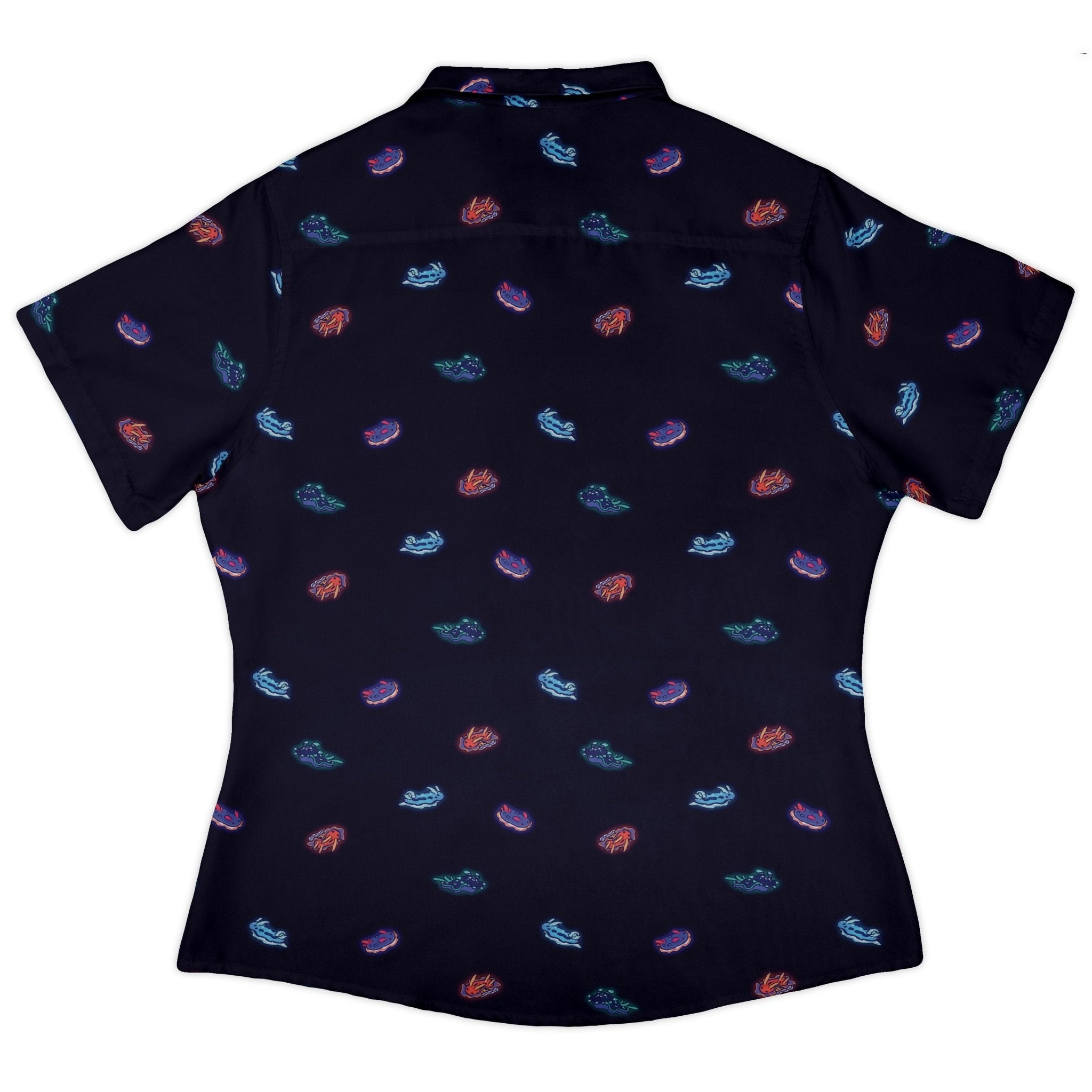 Cute Sea Slugs Curvy Button Up Shirt Geek Nerd anime Design by Ardi Tong marine biology