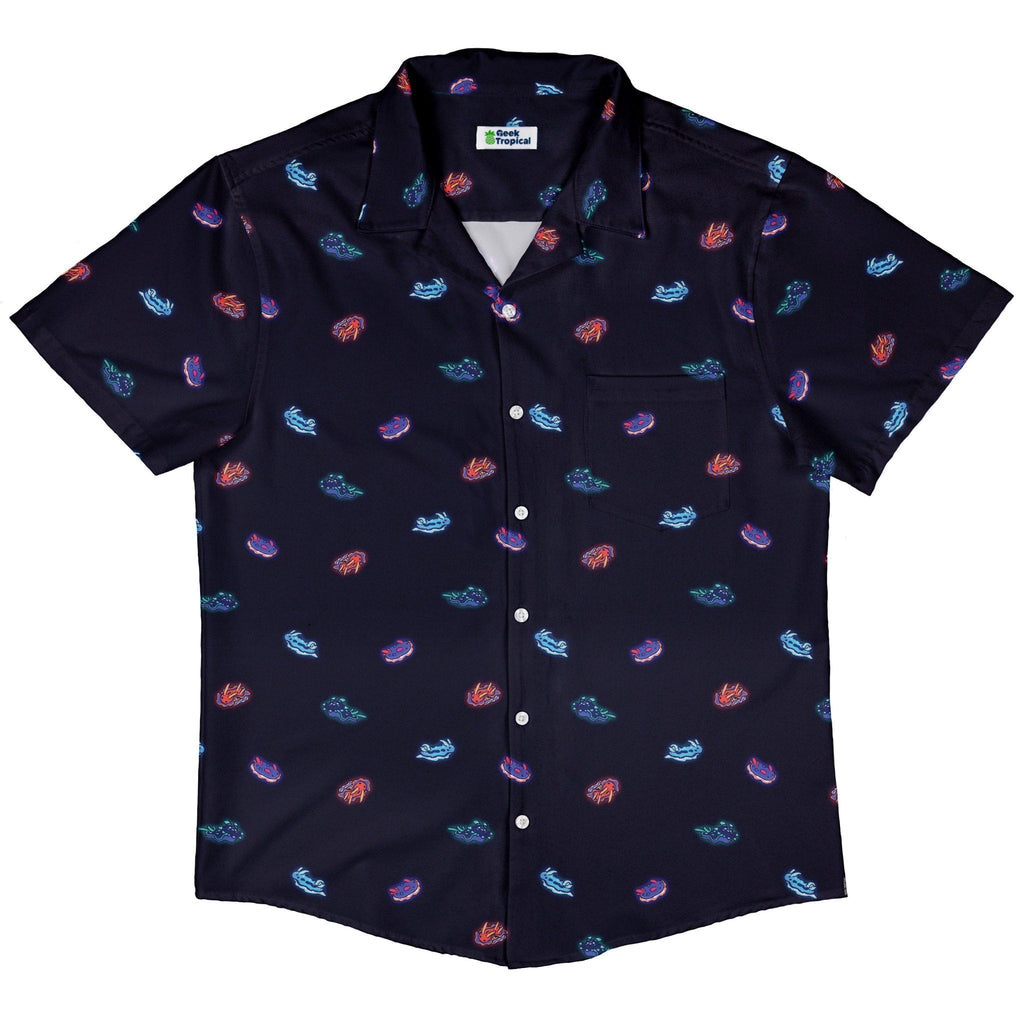 Cute Sea Slugs Button Up Shirt Geek Nerd adult sizing anime Design by Ardi Tong