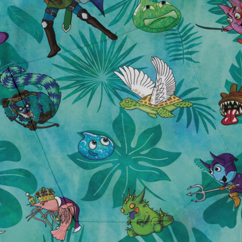 DND Cartoon Quest Long Sleeve Button Up Shirt Geek Nerd adult sizing Designs by Nathan dnd & rpg print